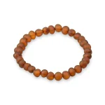 Amber bead stretch bracelet with matte finish and warm, gradient tones for natural elegance.