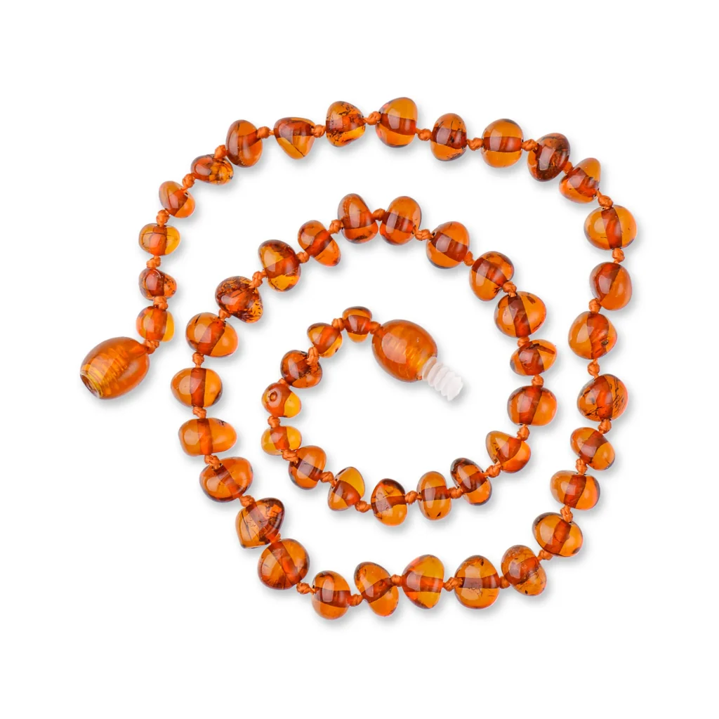 Handmade Baltic amber necklace with natural, polished beads in warm, golden tones for elegant style.