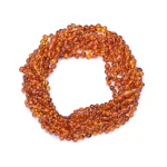 Polished teething amber necklaces wholesale cognac color