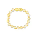 Polished teething amber bracelet lemon color