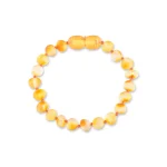 Unpolished teething amber bracelet honey color