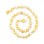 Polished teething amber necklace honey color