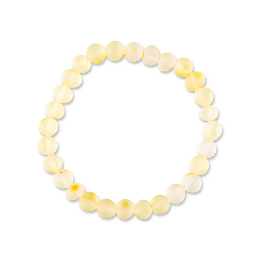 Unpolished lemon color bracelet on elastic thread