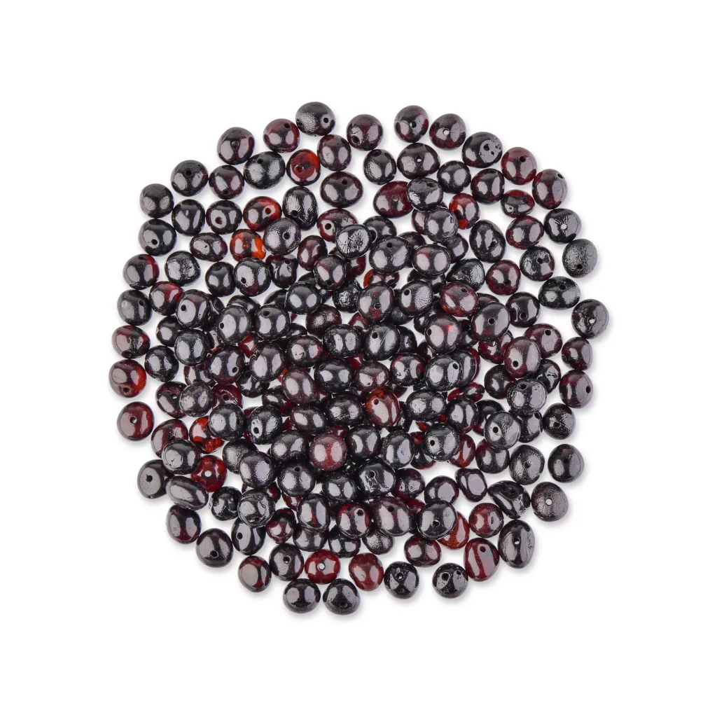 Polished cherry color loose amber beads