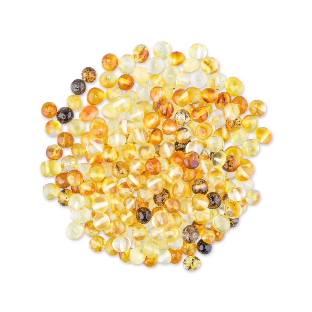 Polished natural loose amber beads