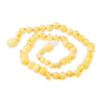 Polished teething amber necklace butter color