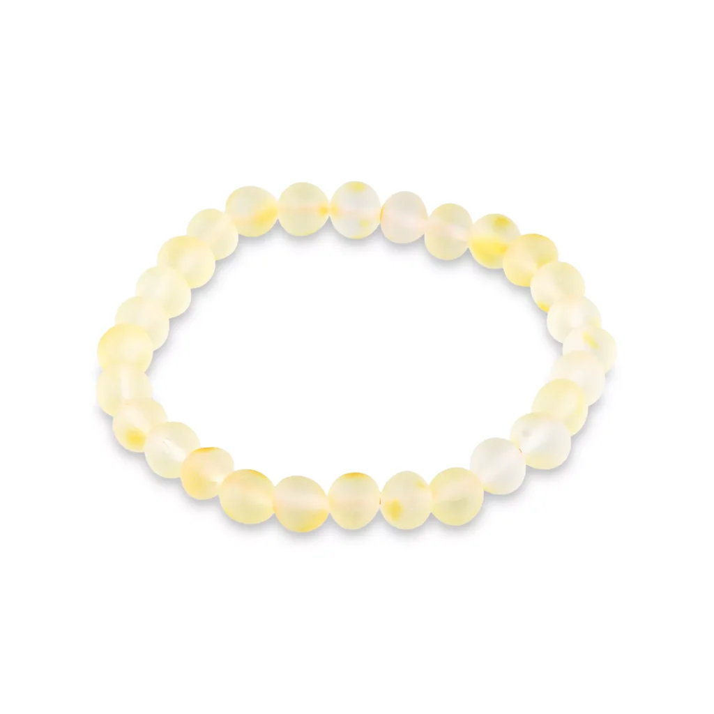 Unpolished lemon color bracelet on elastic thread