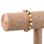 Polished multicolor color bracelet on elastic thread