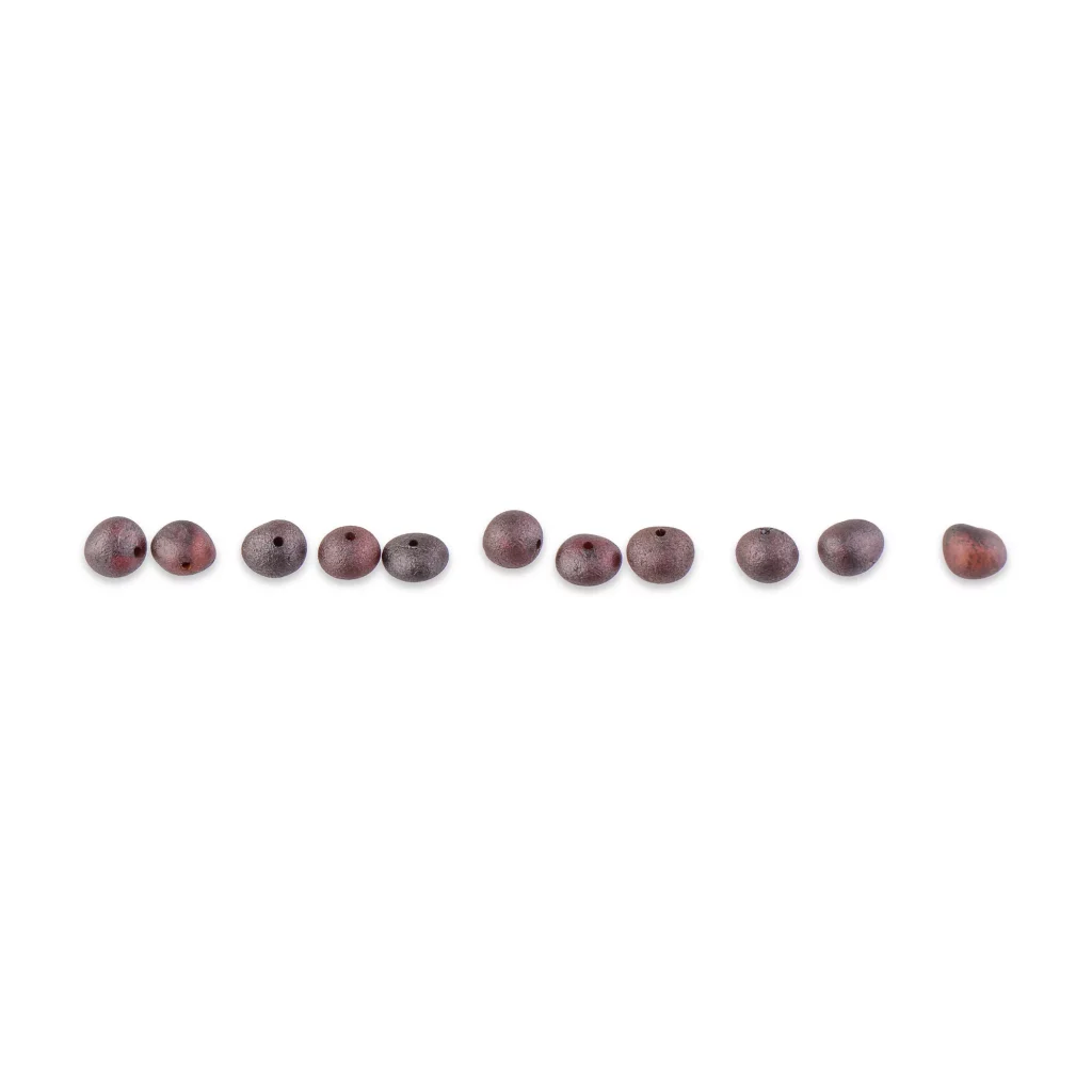 Unpolished cherry color loose amber beads