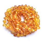Polished honey color teething amber bracelets wholesale