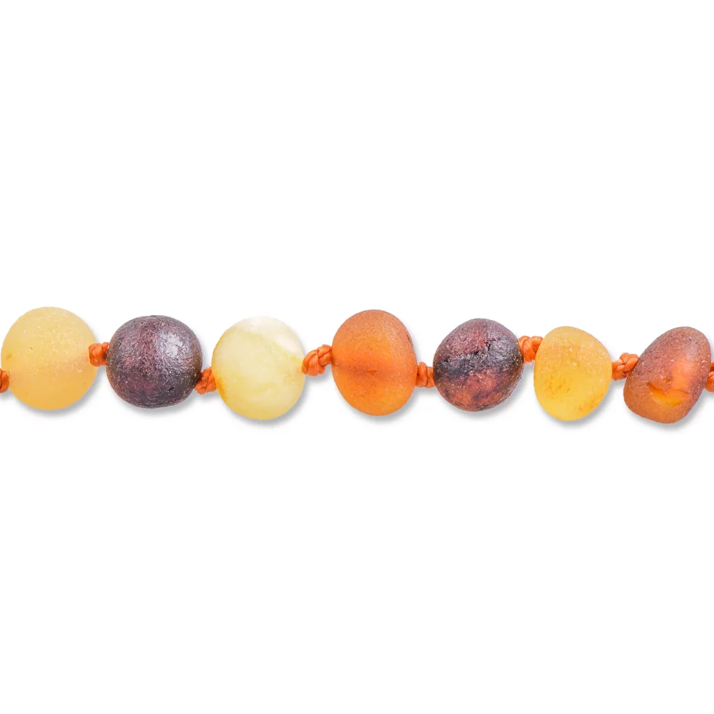 Unpolished teething amber necklace multicolor
