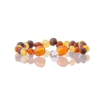 Unpolished teething amber bracelet multicolor