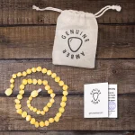 Polished teething amber necklace butter color