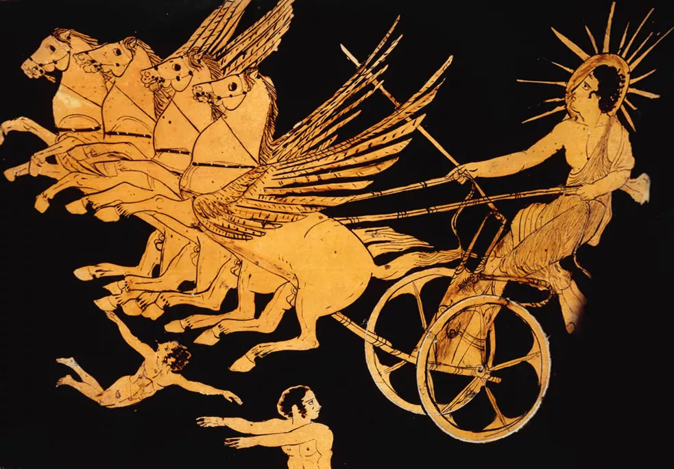 Phaethon or Helios driving the chariot of the sun