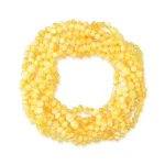 Polished teething amber necklaces wholesale butter color