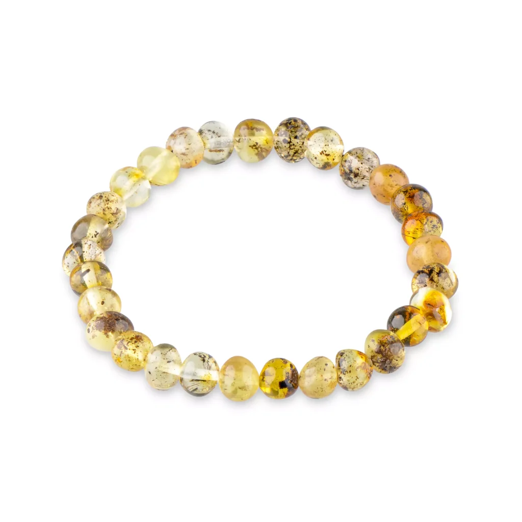 Beautiful natural amber beaded bracelet with warm hues and polished finish, perfect for everyday elegance.