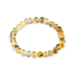 Beautiful natural amber beaded bracelet with warm hues and polished finish, perfect for everyday elegance.