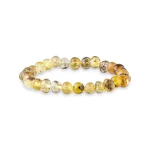 Elegant amber bead bracelet with warm hues and natural inclusions, perfect for everyday wear.