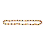 Handmade Baltic amber necklace with warm earth tones and shiny, faceted beads for elegant style.