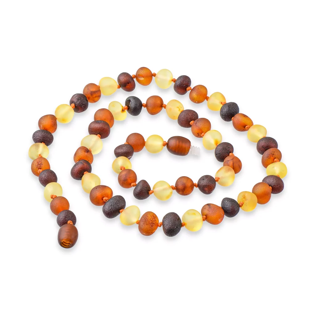 Multicolor polished amber beads strand, natural Baltic resin jewelry, elegant and handcrafted accessory.