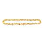 Vibrant yellow beaded necklace with faceted, gemstone-like surface for elegant, versatile summer accessories.