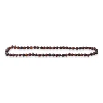 Handmade Baltic amber necklace with natural earth tones and polished, smooth beads.