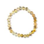 Handmade earthy Baltic amber beaded bracelet on stretchy elastic, natural tones and unique patterns.