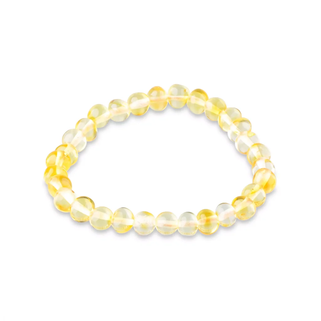 Sunny yellow translucent beaded bracelet on elastic, perfect for casual or elegant wear.