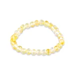 Sunny yellow translucent beaded bracelet on elastic, perfect for casual or elegant wear.