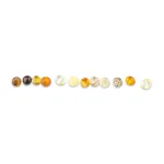 Line of polished Baltic amber beads in warm natural tones, showcasing handcrafted elegance and organic beauty.