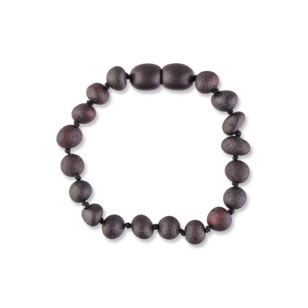 Handmade earthy wood and amber bead bracelet with natural textures and versatile style.