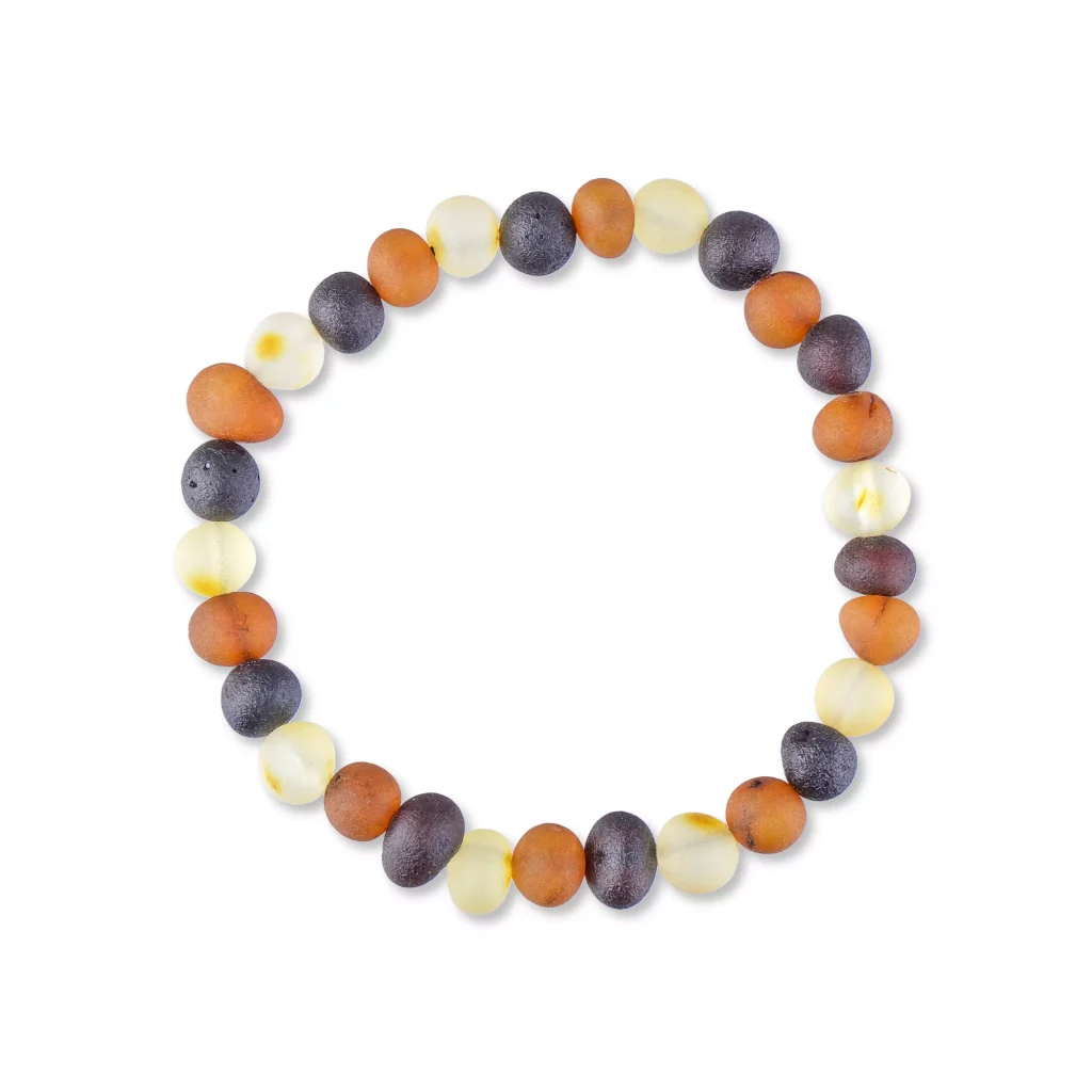 Natural earth-tone beaded elastic bracelet with glass or stone-like beads for casual or stylish wear.