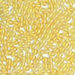 Vibrant yellow glossy oval beads for jewelry, crafts, or decorative purposes.