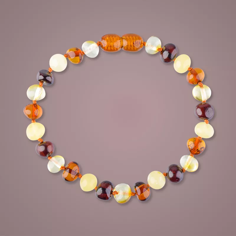 Genuine amber bracelet with clasp for adults