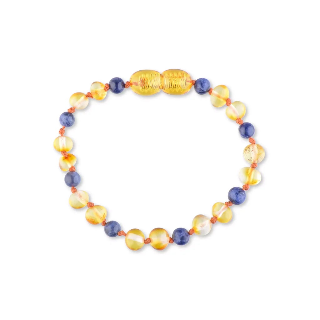 Colorful beaded bracelet with yellow, blue, and textured accent beads for stylish everyday wear.