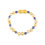 Colorful beaded bracelet with yellow, blue, and textured accent beads for stylish everyday wear.