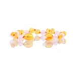 Beautiful pink and gold beaded jewelry with reflective, warm-toned, elegant craftsmanship.