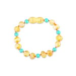 Colorful yellow and turquoise beaded bracelet with elegant, rounded design for everyday or special wear.
