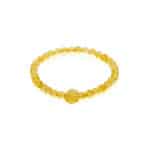 Yellow beaded bracelet with floral motif, handmade, elegant accessories for daily or special occasions.