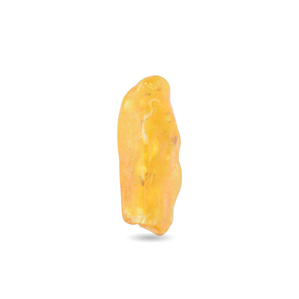 A natural collectible Baltic amber piece with a smooth, polished surface and warm, golden-brown hues. The amber's transparency allows light to pass through, showcasing its organic textures and any possible inclusions within. This unique piece highlights the natural beauty and timeless appeal of amber, making it ideal for collectors or use in fine jewelry.