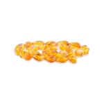 Handmade amber beads necklace with warm, organic orange tones and smooth, polished surface.