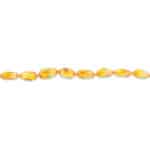 Elegant amber bead strand with honey tones and natural variations for timeless jewelry.