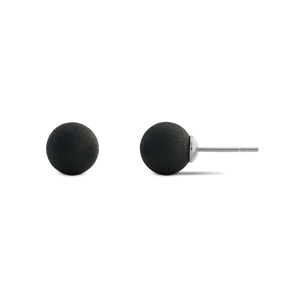 Black wireless earbuds contrasted with wired earbuds featuring an audio jack and ergonomic design.