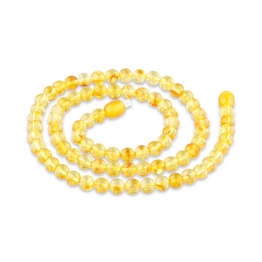 Sunny yellow Baltic amber beads necklace with warm, luminous, and handcrafted natural glow.