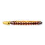 Polished amber bracelet with gold clasp, warm gradient beads, elegant handmade jewelry for any occasion.