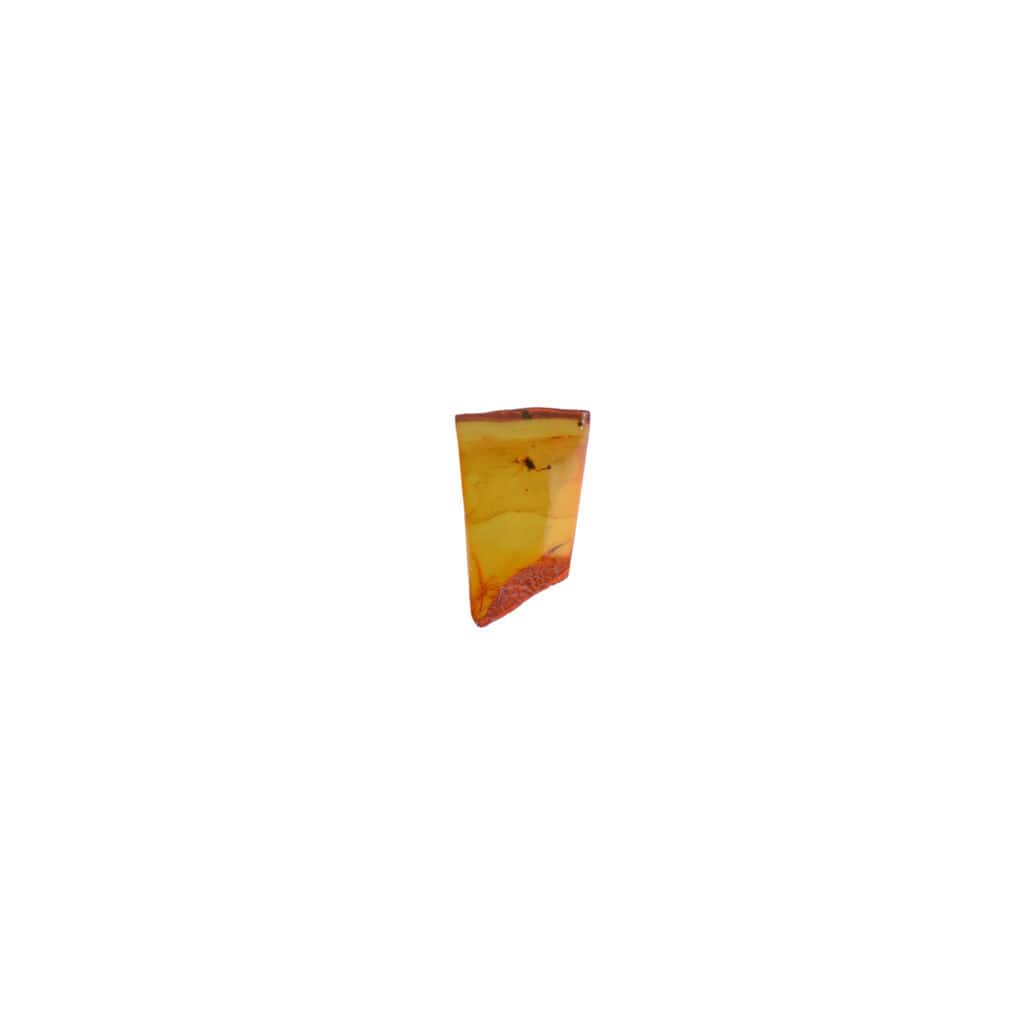 Modern amber pendant with vibrant gradient, sleek geometric shape, and glossy polished finish.