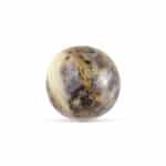 Polished natural stone sphere with earthy tones, unique patterns, ideal for decoration or metaphysical use.