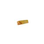 Vibrant amber gemstone with natural inclusions and smooth polished surface, showcasing warm golden hues.