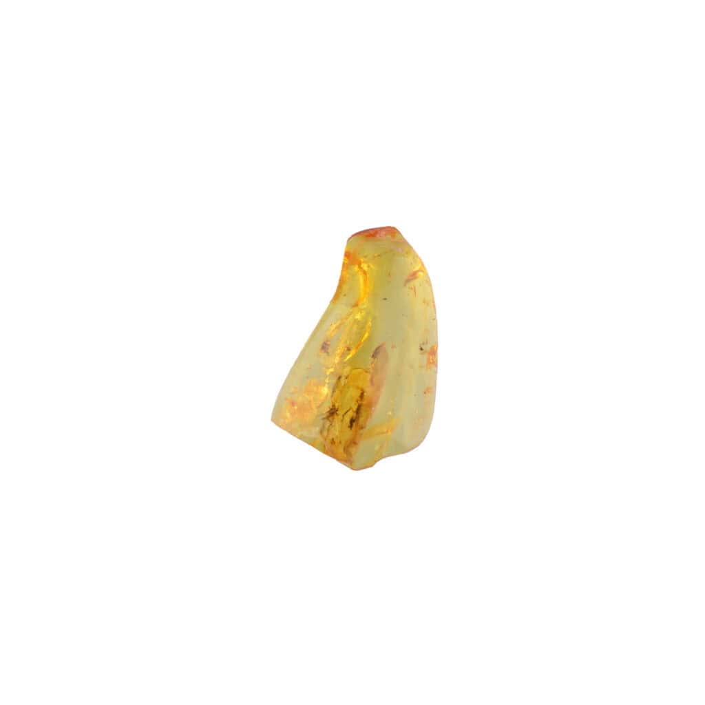 Polished Baltic amber pendant with natural inclusions and warm, golden hues.