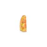 Polished amber pendant with natural inclusions, warm hues, and organic teardrop shape for jewelry.